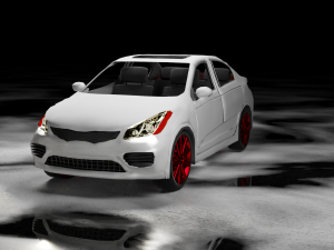 kia k2 sedan rio 2017 Model 3D