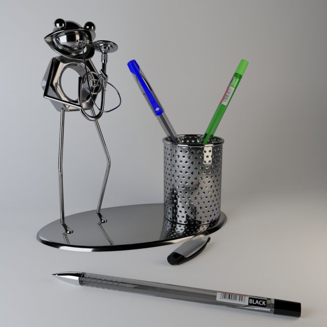 pencil case with canco pencil 3D 模型 .c4d .max .obj .3ds .fbx .stl .blend 