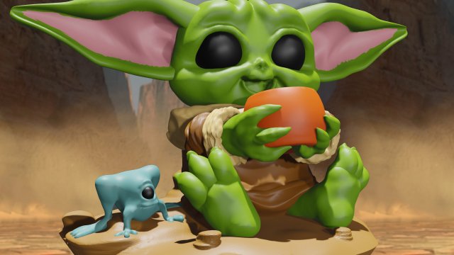 baby yoda fan art 3Dプリントモデル .c4d .max .obj .3ds .fbx .stl .blend 