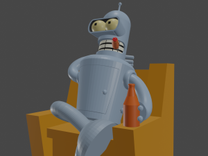 futurama bender bending rodriguez box fan art 3D Принт Модель