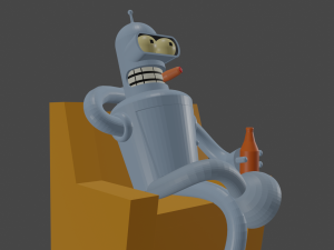 futurama bender bending rodriguez box fan art 3D Принт Модель