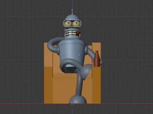 futurama bender bending rodriguez box fan art 3D Принт Модель