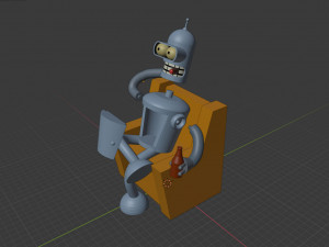 futurama bender bending rodriguez box fan art 3D Принт Модель