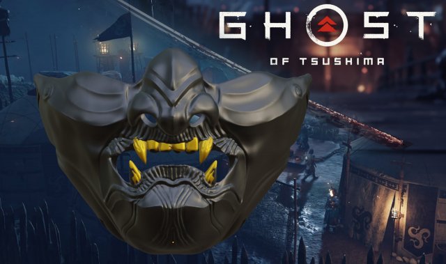 mask ghost of tsushima fan art 3D Принт Модель .c4d .max .obj .3ds .fbx .stl .blend 