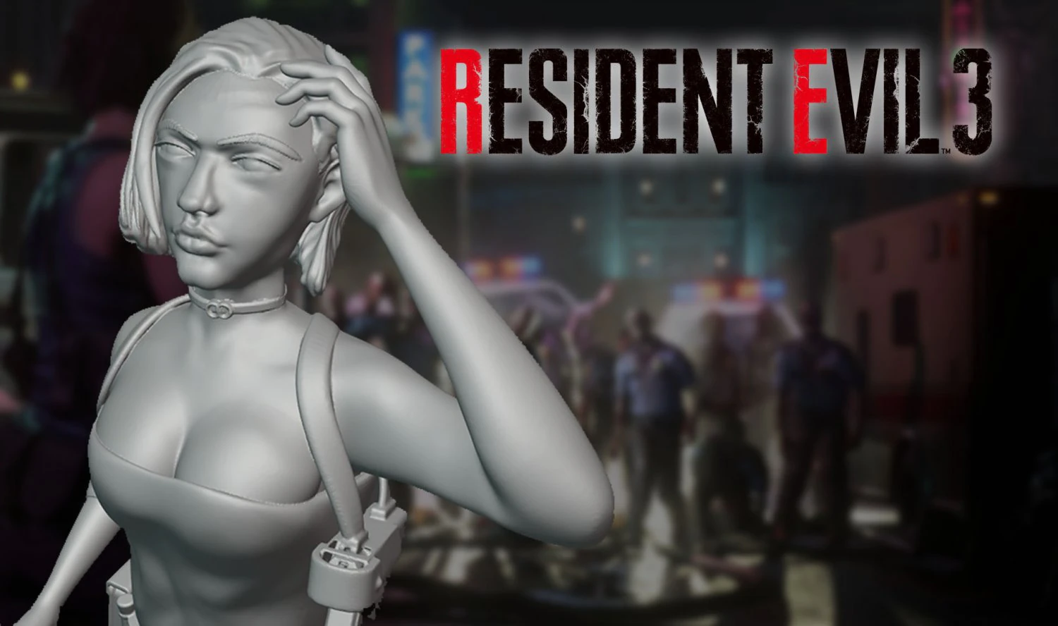 jill valentine resident evil 3 fan art 3D Print Model .c4d .max .obj .3ds .fbx .stl .blend 