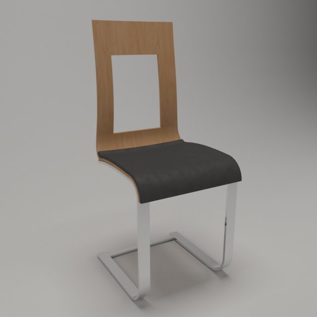chair wood metal leather 3D Модель .c4d .max .obj .3ds .fbx .stl .blend 