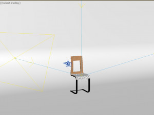 chair wood metal leather 3D Модель