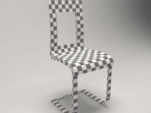 chair wood metal leather 3D Модель