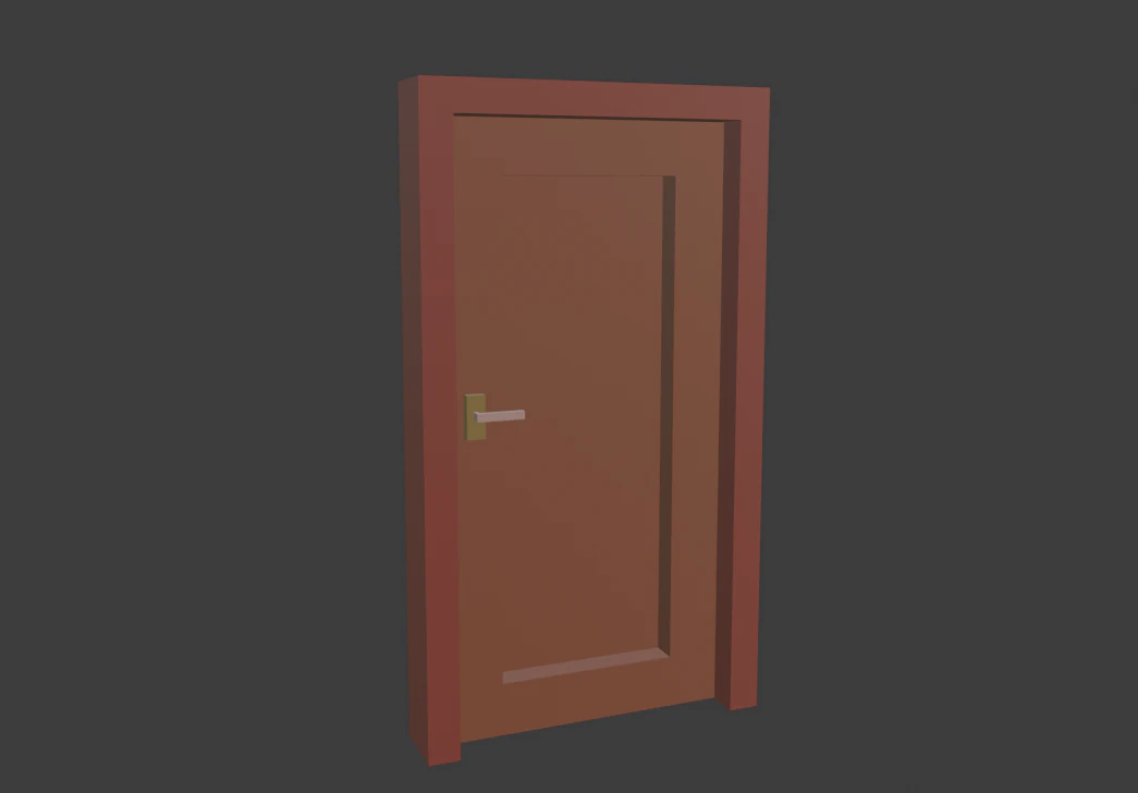 low poly simple door 3D Model .c4d .max .obj .3ds .fbx .stl .blend 