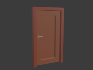 low poly simple door 3D 模型