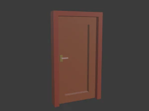 porta simples low poly Modelo 3D