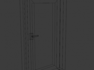 low poly simple door Model 3D