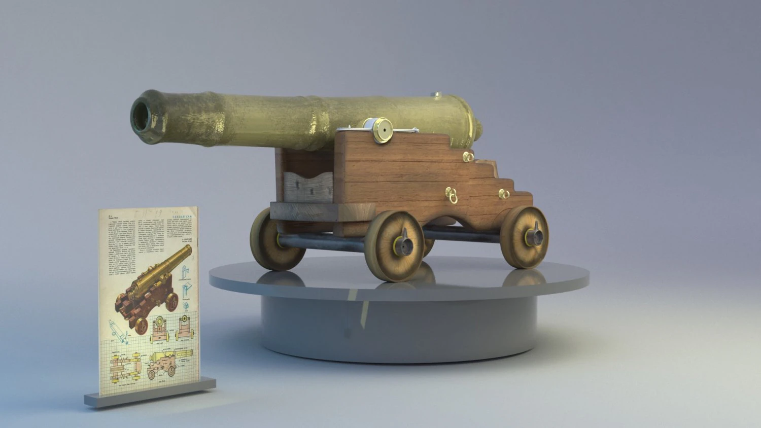 cannone da guerra Modello 3D .c4d .max .obj .3ds .fbx .stl .blend 