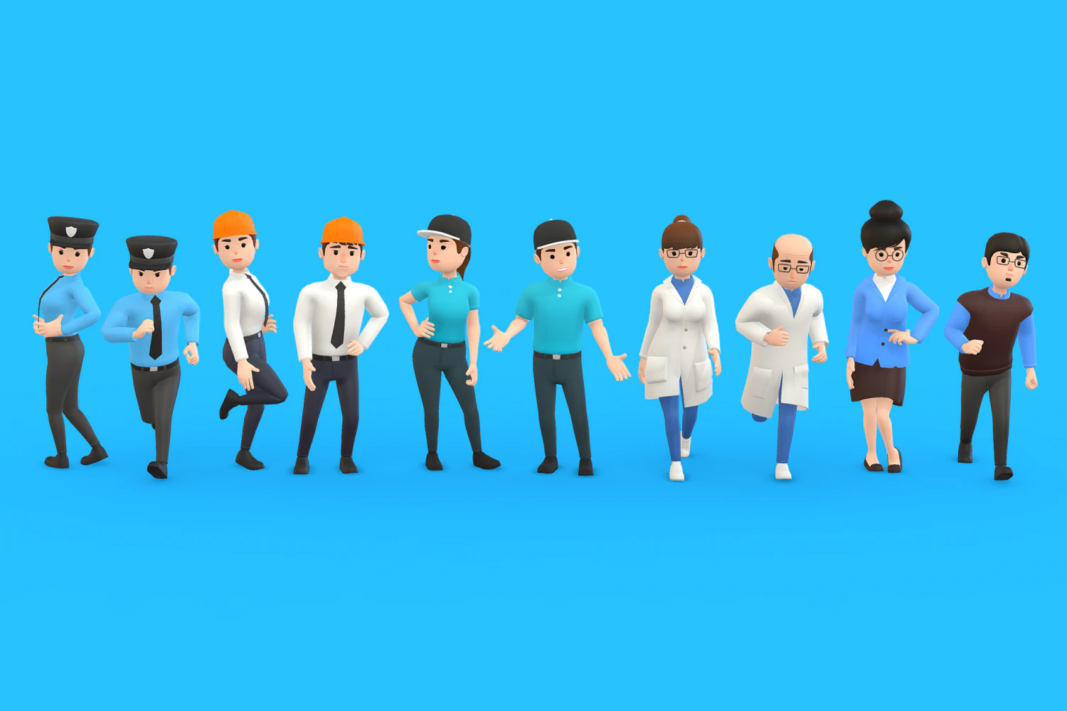 HYPER CASUAL CHARACTERS 3 - ACTIVITIES 3D Model .c4d .max .obj .3ds .fbx .stl .blend 