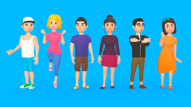 PERSONAGENS HIPER CASUAIS VOL 4 Modelo 3D .c4d .max .obj .3ds .fbx .stl .blend 