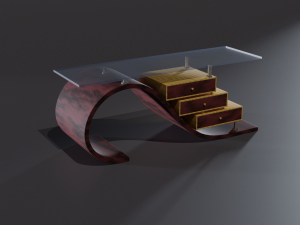 glass top table Modèle 3D