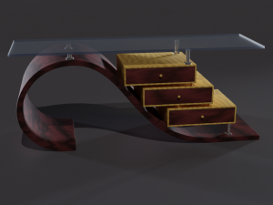 glass top table Modèle 3D