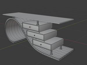 glass top table Modèle 3D