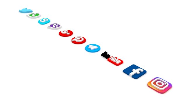 social medias logos 3D-Modell .c4d .max .obj .3ds .fbx .stl .blend 