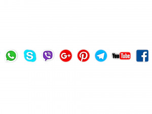 social medias logos 3D-Modell