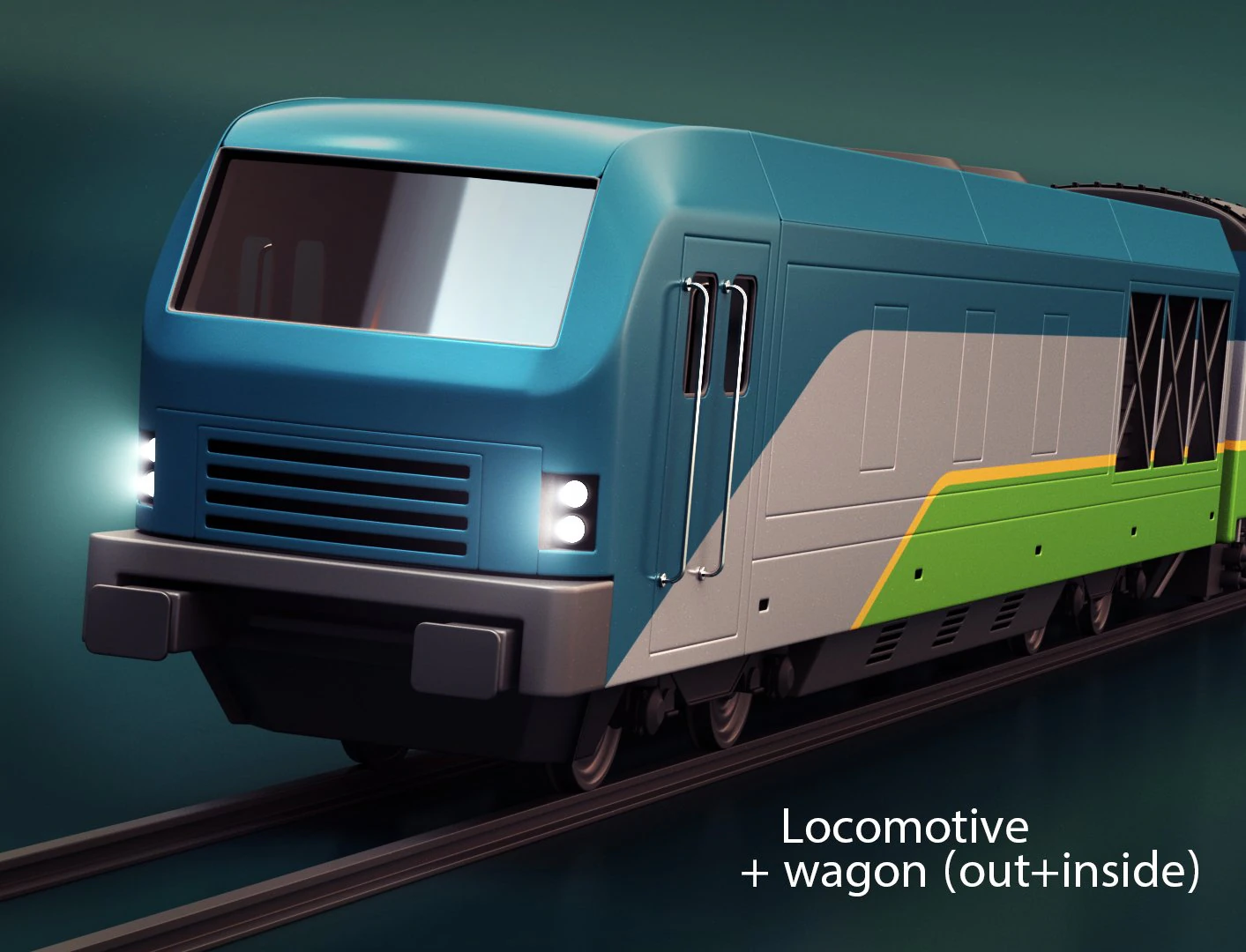 train 3D Model .c4d .max .obj .3ds .fbx .stl .blend 
