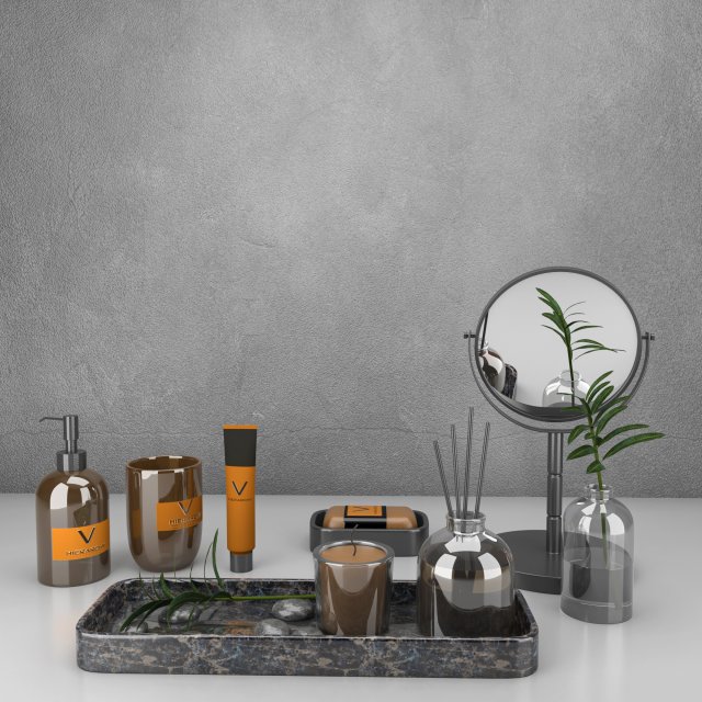 bathroom accessories 3D Model .c4d .max .obj .3ds .fbx .stl .blend 