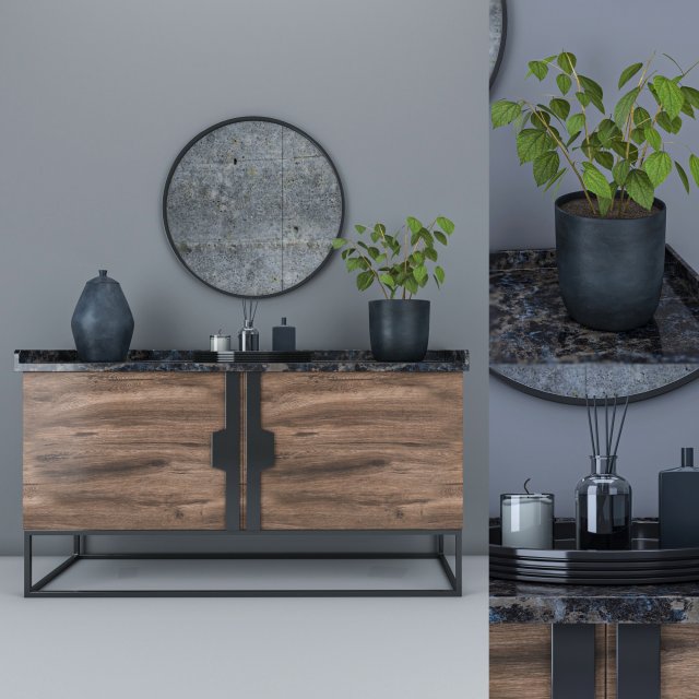 furniture composition with decor set 3Dモデル .c4d .max .obj .3ds .fbx .stl .blend 