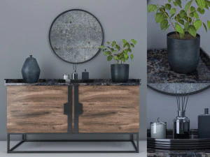 composi&ccedil;&atilde;o de m&oacute;veis com conjunto de decora&ccedil;&atilde;o Modelo 3D