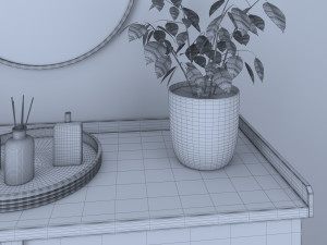 furniture composition with decor set 3Dモデル