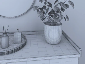 composi&ccedil;&atilde;o de m&oacute;veis com conjunto de decora&ccedil;&atilde;o Modelo 3D