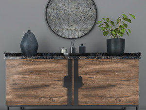 furniture composition with decor set 3Dモデル
