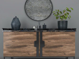 composi&ccedil;&atilde;o de m&oacute;veis com conjunto de decora&ccedil;&atilde;o Modelo 3D