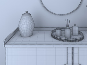 furniture composition with decor set 3Dモデル