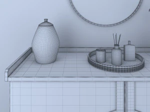 composi&ccedil;&atilde;o de m&oacute;veis com conjunto de decora&ccedil;&atilde;o Modelo 3D