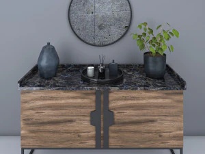 composi&ccedil;&atilde;o de m&oacute;veis com conjunto de decora&ccedil;&atilde;o Modelo 3D