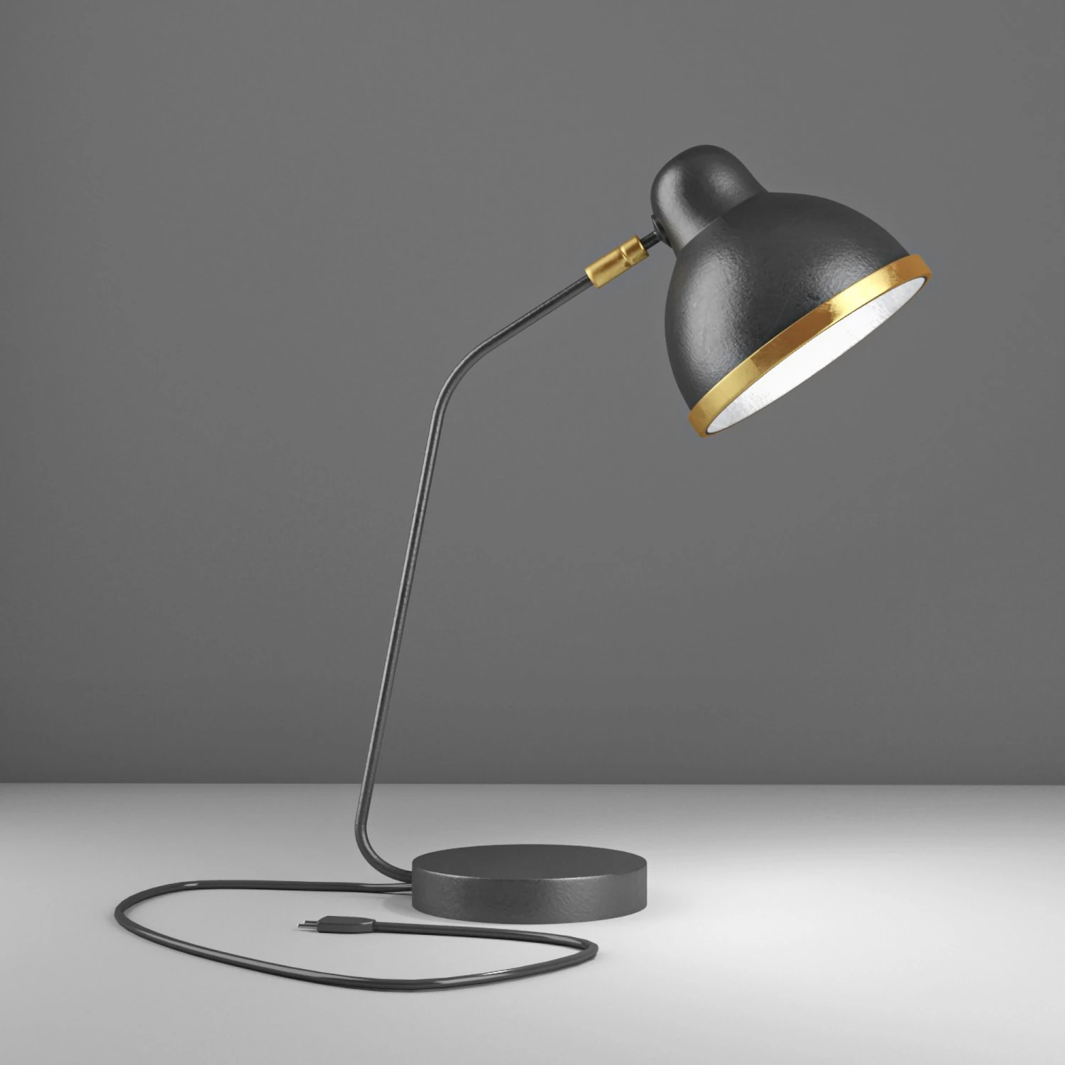 black desk lamp 3D Model .c4d .max .obj .3ds .fbx .stl .blend 