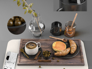 breakfast and coffee set Modelo 3D