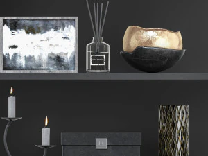 conjunto decorativo em prateleiras Modelo 3D