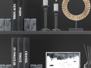 decorative set on shelves 3D Model