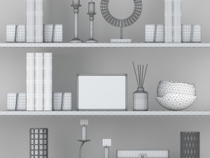 decorative set on shelves 3D Model