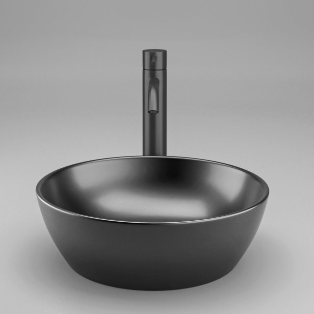 black bathroom sink Modelo 3D .c4d .max .obj .3ds .fbx .stl .blend 