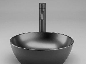 black bathroom sink 3D Модель