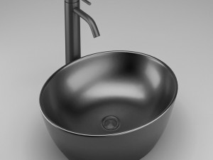 black bathroom sink Modelo 3D