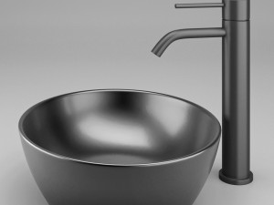 black bathroom sink Modelo 3D