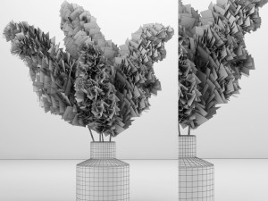 dry plant 3 in glass vase Modelo 3D