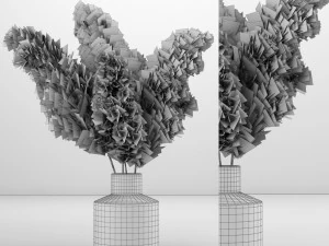 droogplant 3 in glazen vaas 3D Model