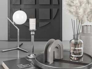 decorative set with pampas 4 3D Model