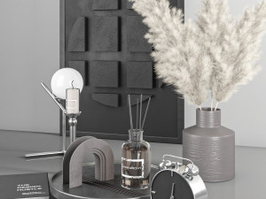 decorative set with pampas 4 Model 3D