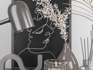 decorative set with dry flower 7 3D Модель