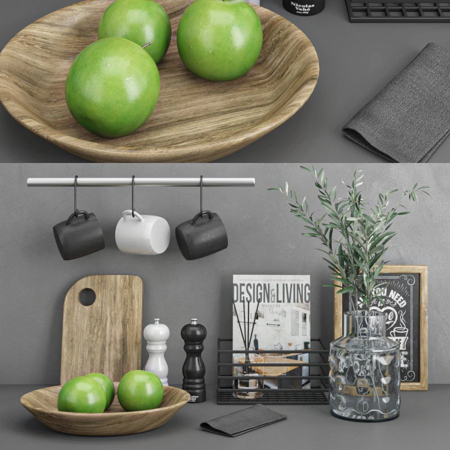 modern kitchen set 15 3D Model .c4d .max .obj .3ds .fbx .stl .blend